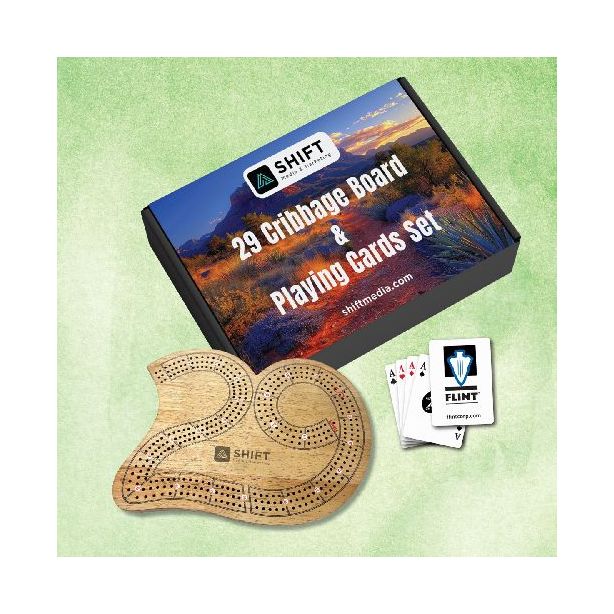 Boxed Cribbage Board & Playing Card Gift Sets GS1006