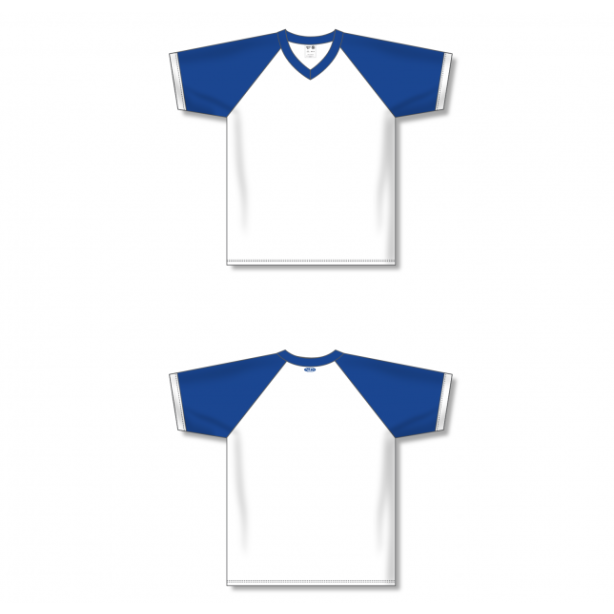 V-Neck Volleyball Jerseys - White/Royal