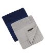 LA712 Crochet Knit Blanket, 50x60, with Lasered logo patch