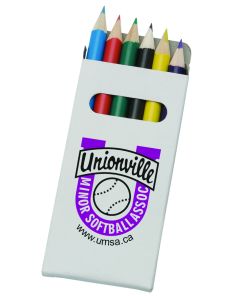 Window-boxed set of 6 non-toxic wooden colored pencils Sabana Item # 354