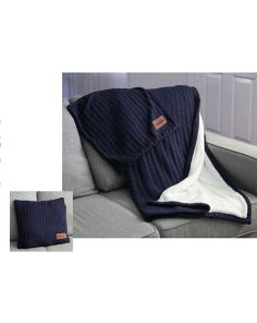 Sweater Sherpa Blanket with Pillowcase - 50” W x 60” H (Min 6)