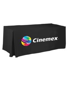 Table Cover Box Style / Tablecloth for 8' Table, Heat Transfer, 7.5 oz Twill (closed back)